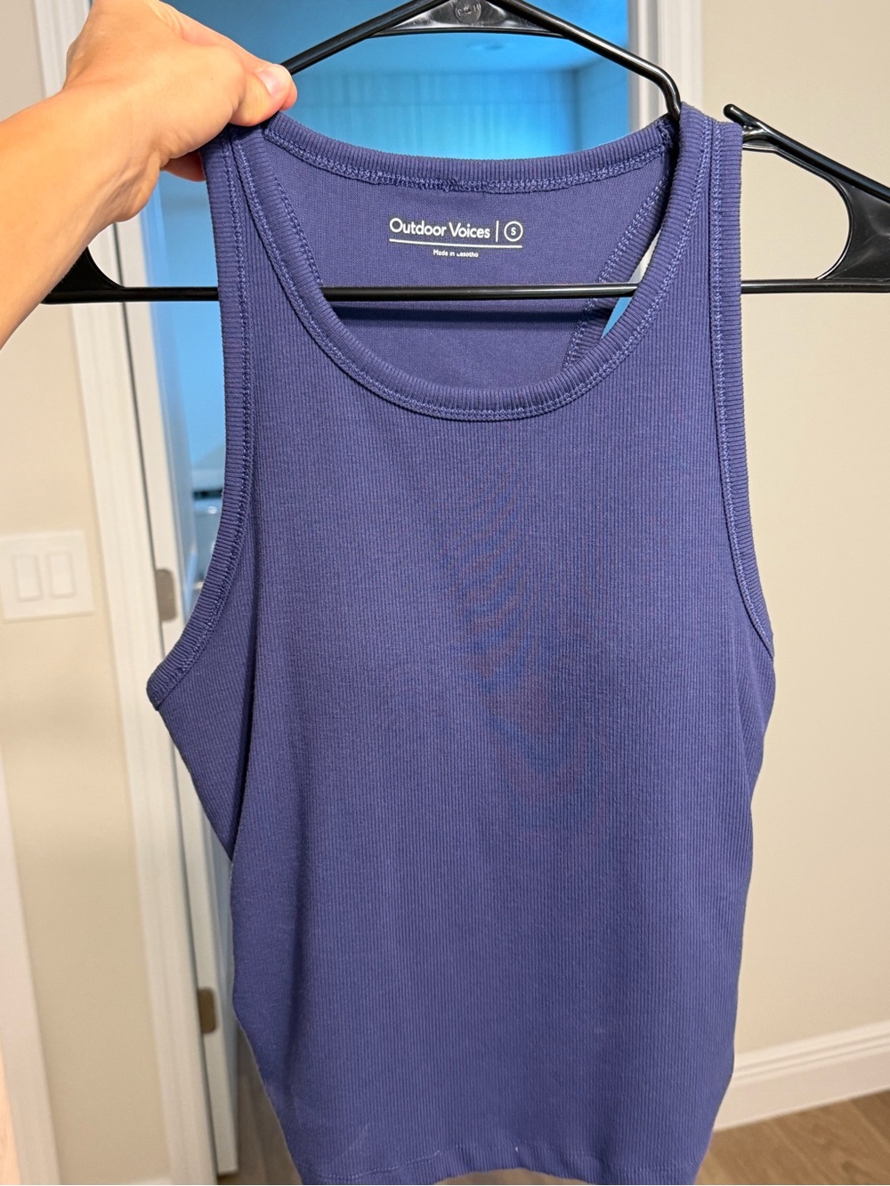 Outdoor Voices Ribbed Tank Top - Navy Purple